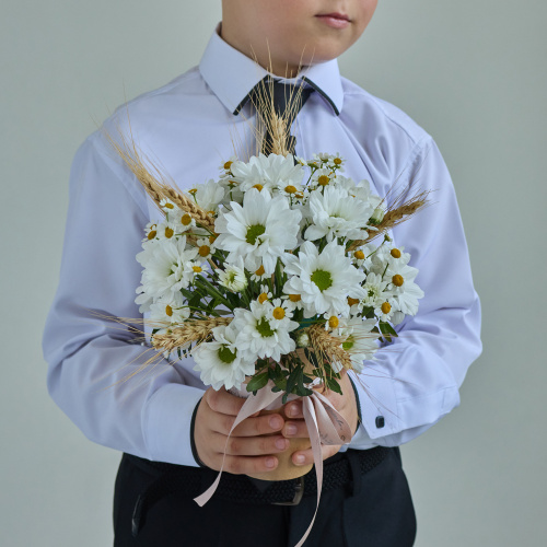 Стаканчик с хризантемой и танацетумом арт. 84321