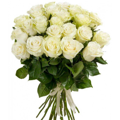 Букет из 25 Белых роз 60см 7304