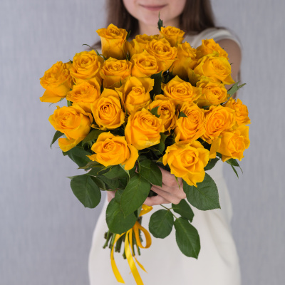 Букет из 25 Роз Кения Желтые 7313-Ж