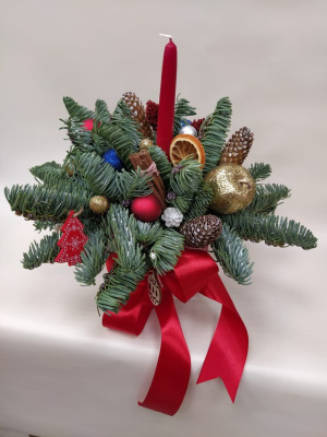 Букет "Зимний вечер" из нобилиса и сухоцветов. N 25885